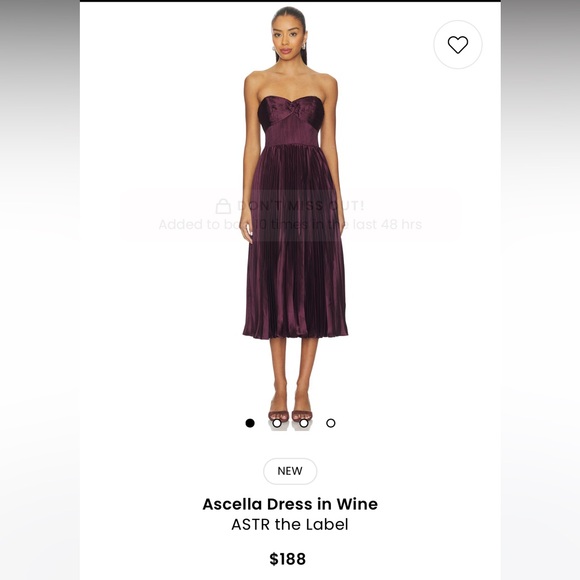 ASTR Wine Strapless Midi Dress - Picture 1 of 6